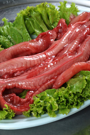 fresh eel korean bbqの写真素材