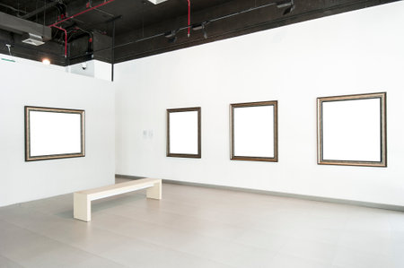 picture frames in galleryの写真素材