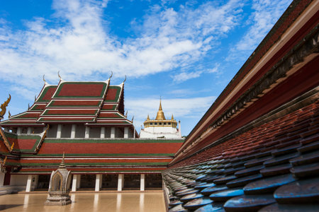 The Golden Mount at Wat Saket, Travel Landmark of Bangkok THAILAND
