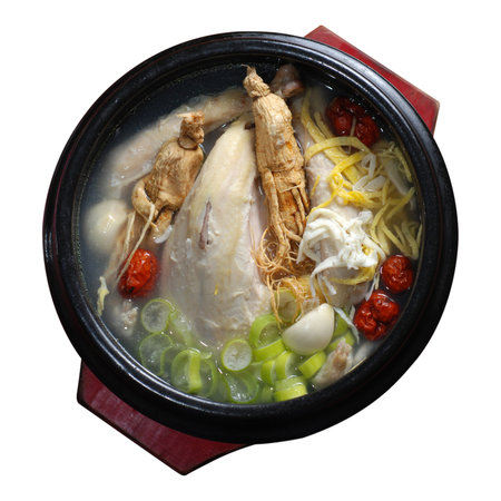 Samgyetang Hot Bowl Ginseng Chicken Soupの写真素材