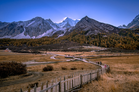 Yading national level reserve in Daocheng County, in the southwest of Sichuan Province, China.