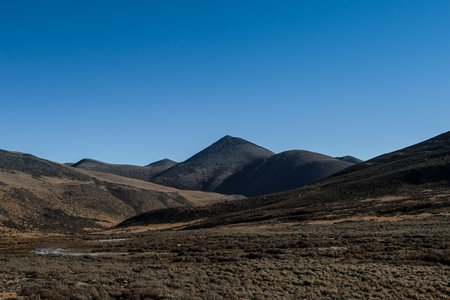 Road trip with Mountain view in Sichuan Province, China.の写真素材