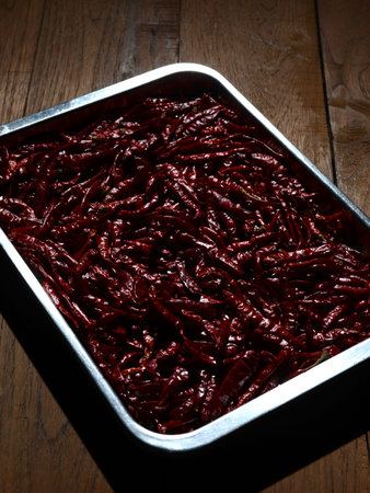 Dry roasted the chillies pepperの写真素材