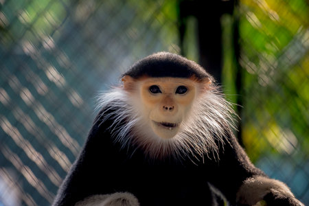 The red-shanked douc is a species of Old World monkey, among the most colourful of all primates.の写真素材