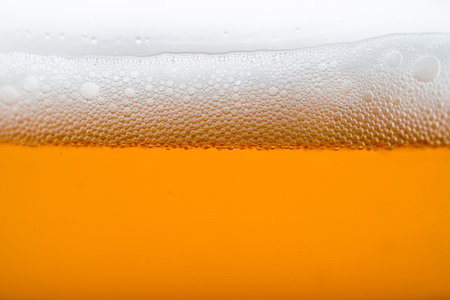 craft beer bubbles in glassの写真素材