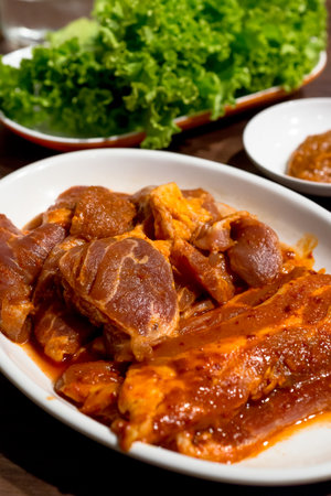 Korean BBQ dining setの写真素材
