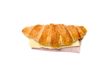 croissant ham and cheeseの写真素材