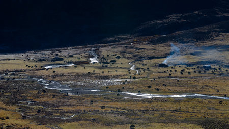 Mountain view of Road Trip in borders between Sichuan and Yunnan provinces in Chinaの写真素材