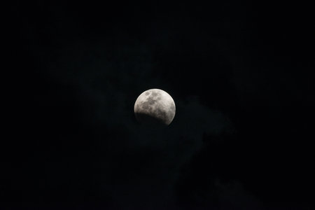 Super blue moon lunar eclipseの写真素材