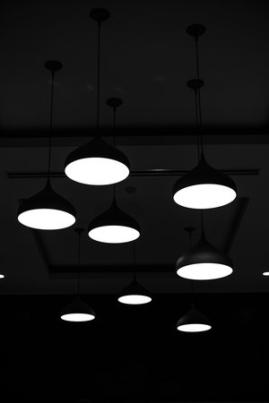 beautiful round light lamp decorationの写真素材