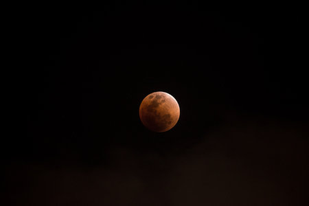 Super blue moon lunar eclipse on January 31, 2018の写真素材