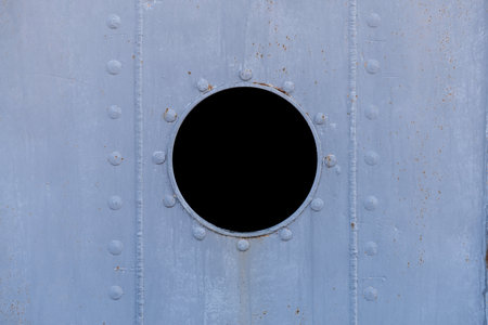 Brass porthole, ferry window frame