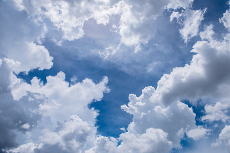clouds with blue sky backgroundsの写真素材
