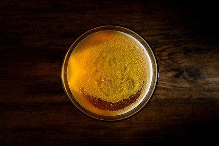 Top view of Craft Beer glassの写真素材