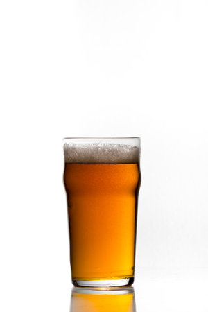 Pint of Craft Beer isolated on white backgroundの写真素材