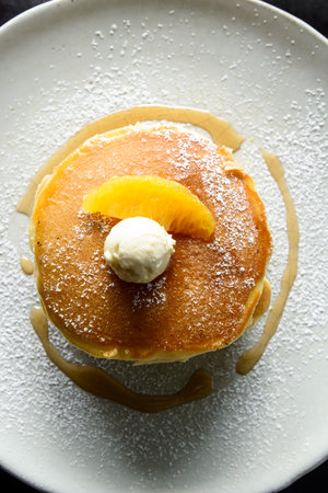Butter milk pancake is very taste of the breakfast
