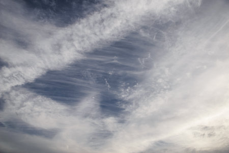 White clouds with blue sky background