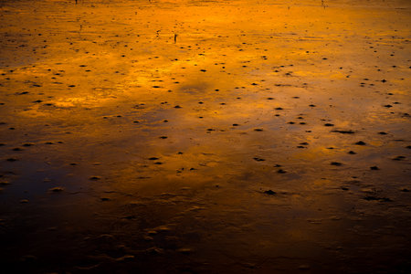 Reflection of twilight Sky with Cloudsの写真素材