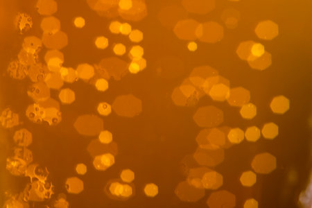 Close up bubble beer texture