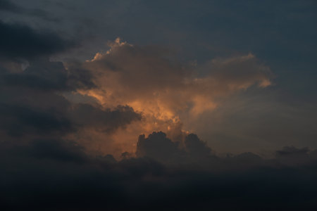 Beautiful sunset sky with clouds