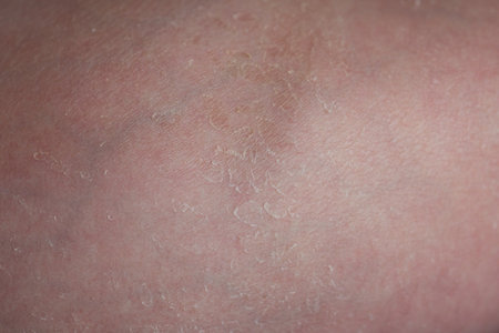 Close up Newborn's Dry Skin, Newborns often have very dry peeling skin in the initial period after birth.の写真素材