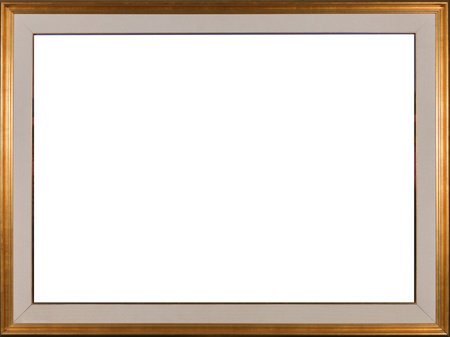Golden vintage Wooden picture frameの写真素材