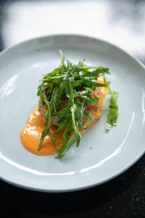 Indulge in a flavorful dinner with this crab cake recipe. Succulent crab cakes are paired perfectly...
