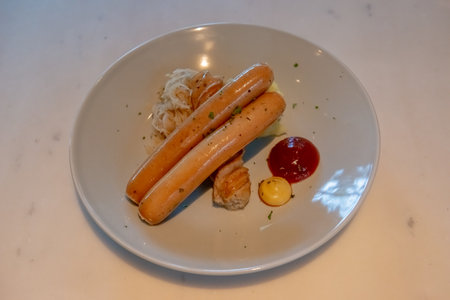 Sausage Grill: Juicy and flavorful sausages sizzling on the grill, a delicious treat for meat lovers