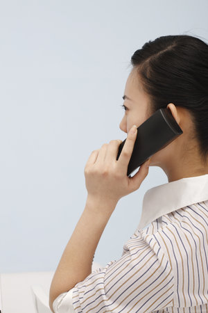 Women answered the phoneの写真素材