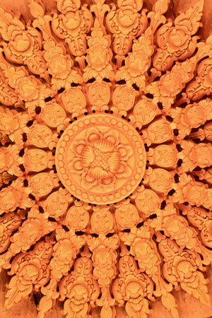 Thai style wood carving のeditorial素材