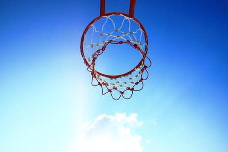 Basket hoop and Blue sky 