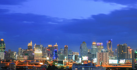 City at twilight good view のeditorial素材