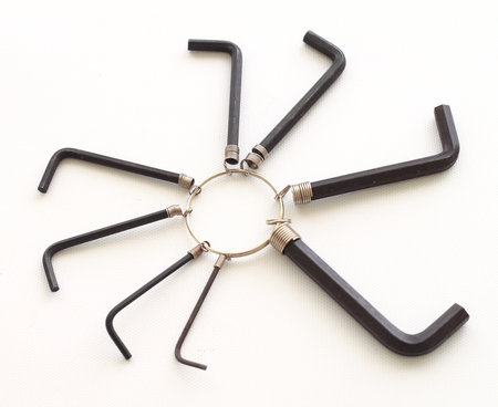 Set hexagon or allen wrench isolated on whiteの写真素材