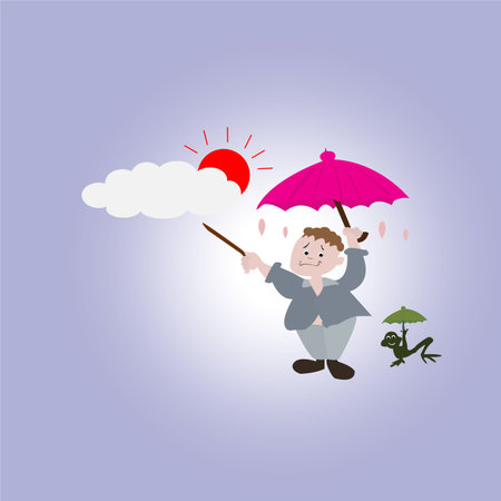  Cloud and rain - weatherのイラスト素材