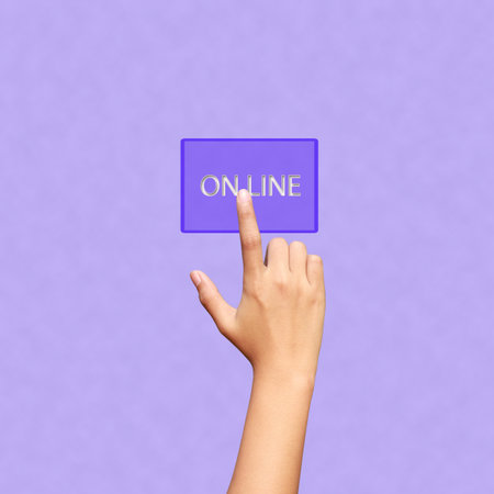 business hand clicking online