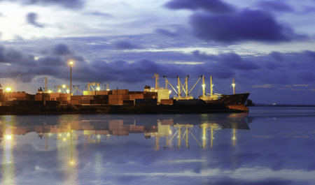 Cargo ship in the harbor