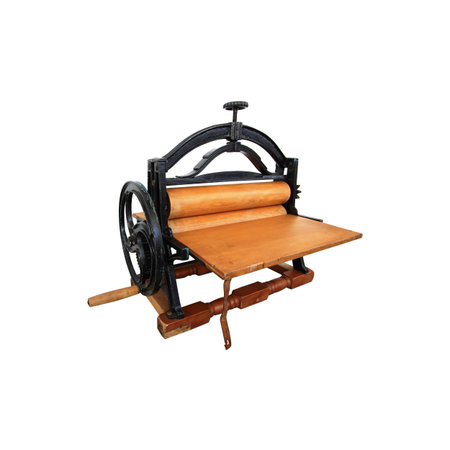 old mangle used for wringing out wet washing の写真素材