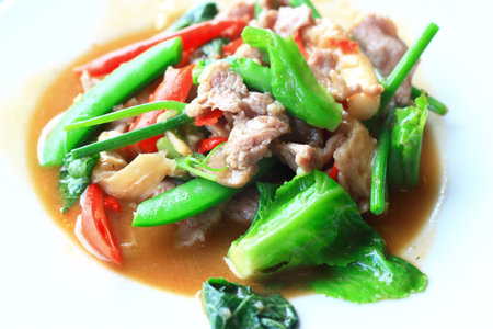 chinese black bean beef stir fryの写真素材