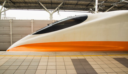 TAINAN CITY, TAIWAN Taiwan High Speed Rail (THSR) station platform  Tainan, It is a high-speed rail line that runs approximately 345 km along the west coast of Taiwanのeditorial素材
