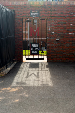 University of Maryland Football Stadium Field Access Gate. Authorized personnel only.の写真素材
