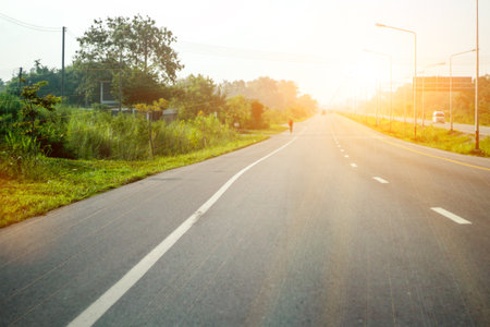 Sunny long road