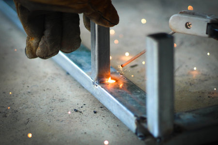 Welders weld the iron together