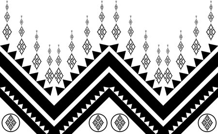 Seamless ethnic pattern in black and white. Vector illustration.のイラスト素材