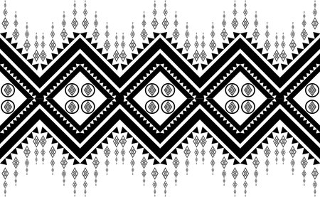 Seamless ethnic pattern. Black and white ethnic pattern. Vector illustration.のイラスト素材