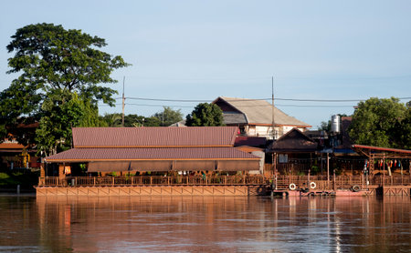 Resort wooden house floatingのeditorial素材