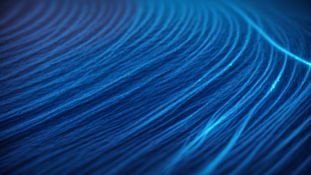 Abstract blue background with lines and waves. 3d rendering, 3d illustration.の素材