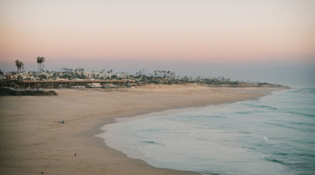 Aerial view of the beach in San Diego, California, USAの素材