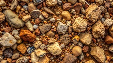 Colorful pebbles on the beach as a background. Textureの素材