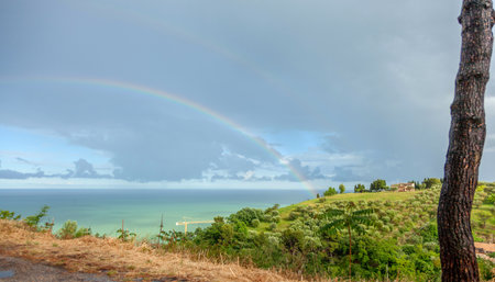 End of the Rain bowの写真素材