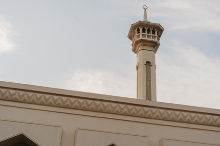 Dubai, United Arab Emirates, Middles East - December, 24, 2023 - The Al Farooq Mosque Tower, Al...